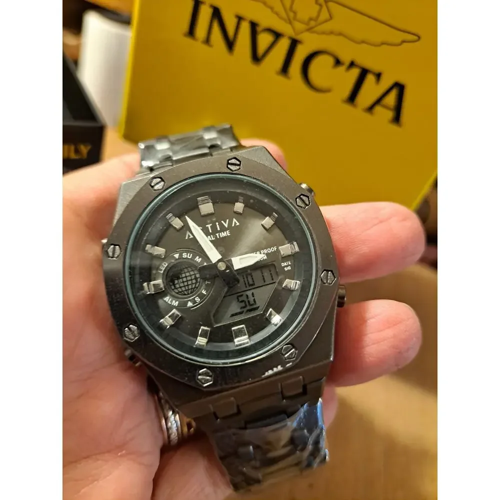 Activa x INVICTA Digital Unisex Watch 45.5mm Black ACWM303-003